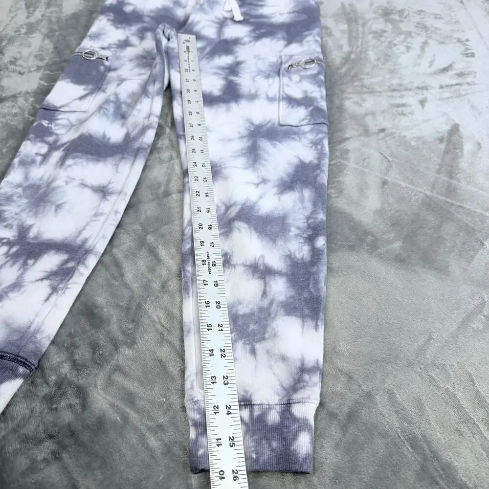 Bundle 2 Girls Justice 16 Fleece Tie Dye Jumpsuit Roll Sleeves Cargo Pockets